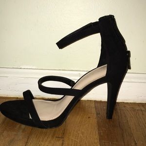 Kelly and Katie black strappy heels